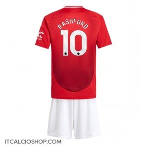 Manchester United Marcus Rashford #10 Prima Maglia Bambino 2024-25 Manica Corta (+ Pantaloni corti)